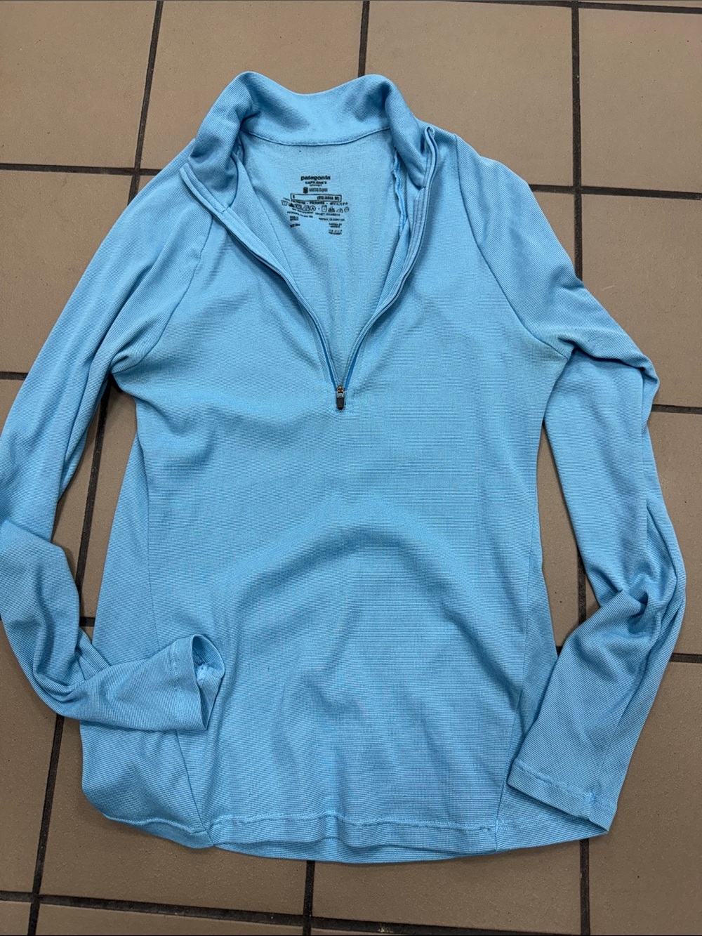 Patagonia Light Blue Quarter-Zip Fleece Pullover